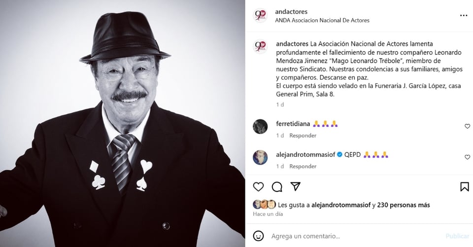 Leonardo Mendoza, Mago Leonardo Trébole, fallecimiento, ANDA, MundoNOW