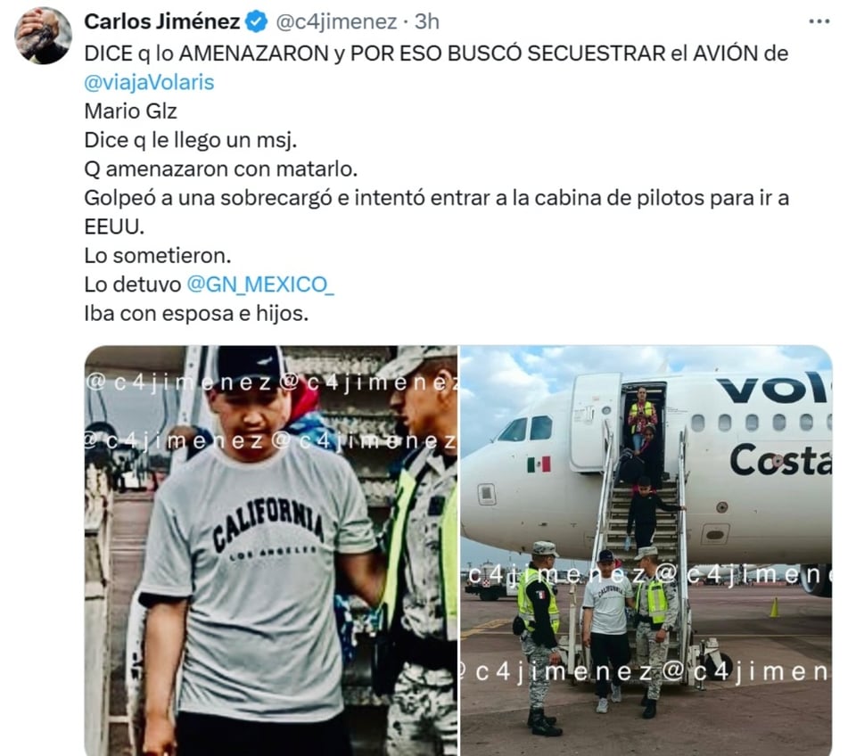 Volaris plane passenger, Mario González, wife, children, MundoNOW
