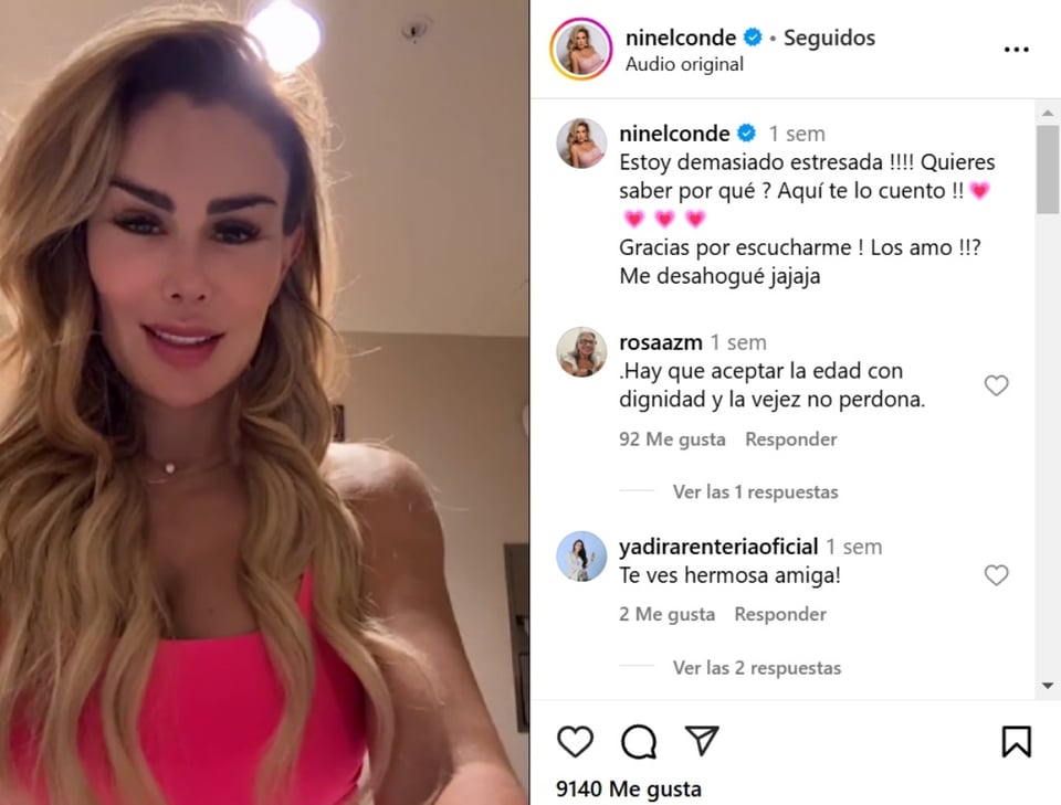 Ninel Conde face, video, social networks, Instagram, MundoNOW