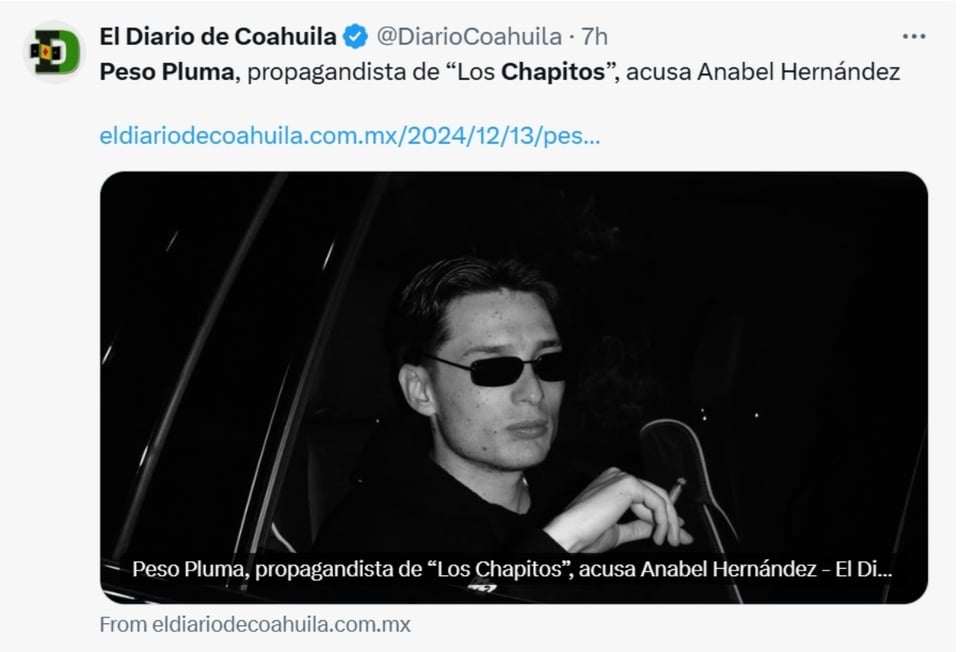 Peso Pluma Chapitos, Anabel Hernández, periodista, podcast, MundoNOW