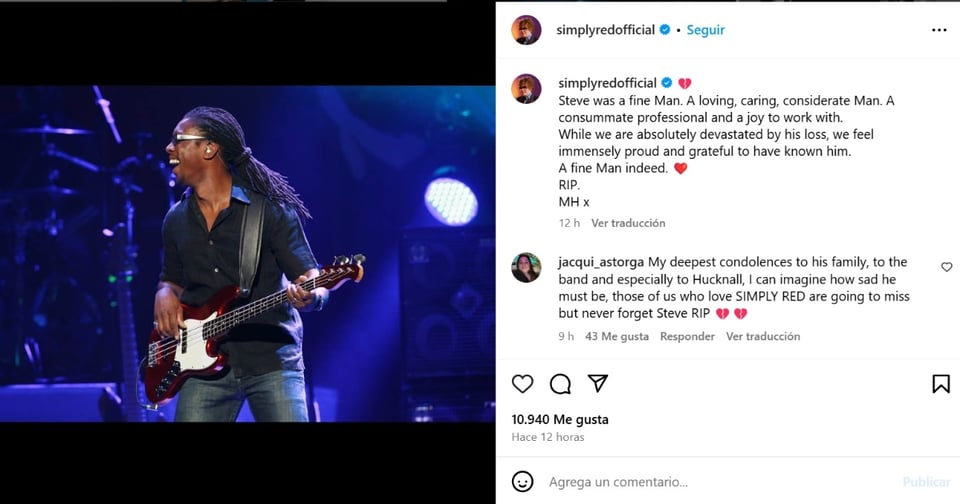Steve Lewinson, Mick Hucknall, redes sociales, Instagram, MundoNOW