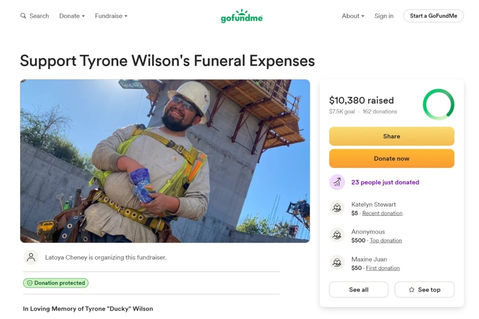 Tyrone "Ducky" Wilson pierde la vida en accidente laboral