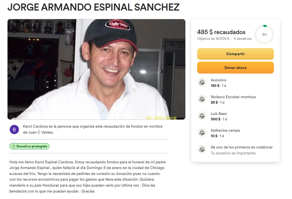 jorge, armando, espinal, chicago, muerte