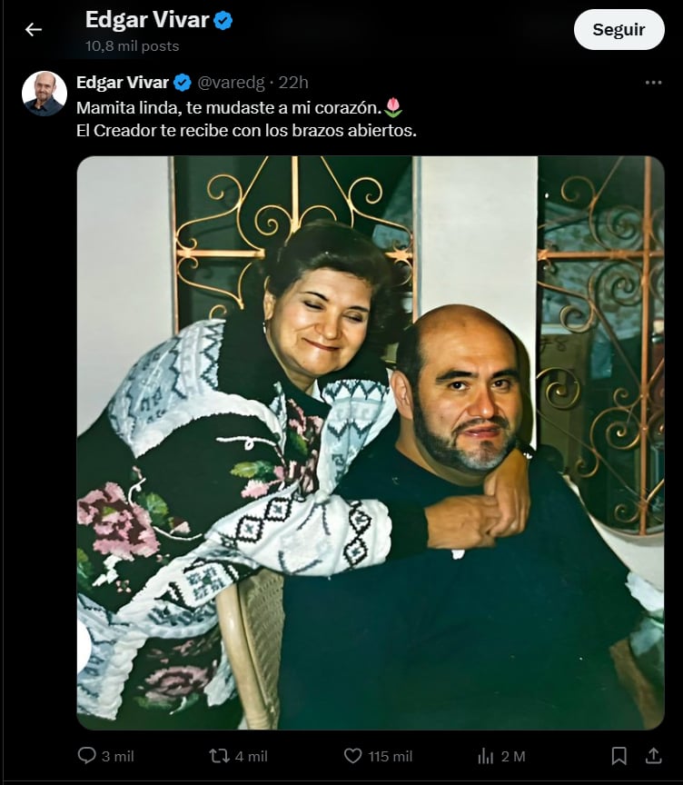 edgar, vivar, madre, muere, chavo