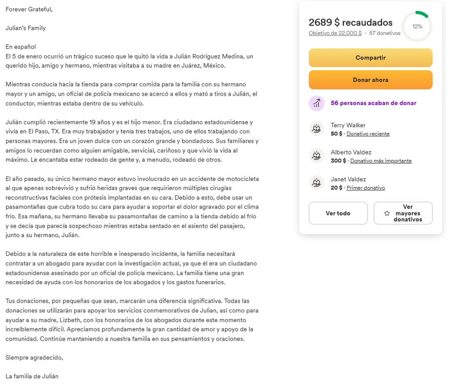 agradecidos, joven, familia, julian, recaudos