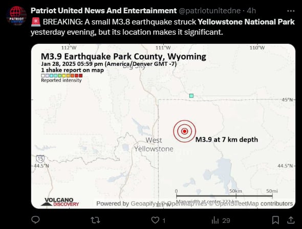 Terremoto sacude Yellowstone,  temores volcánicos, sismo, 