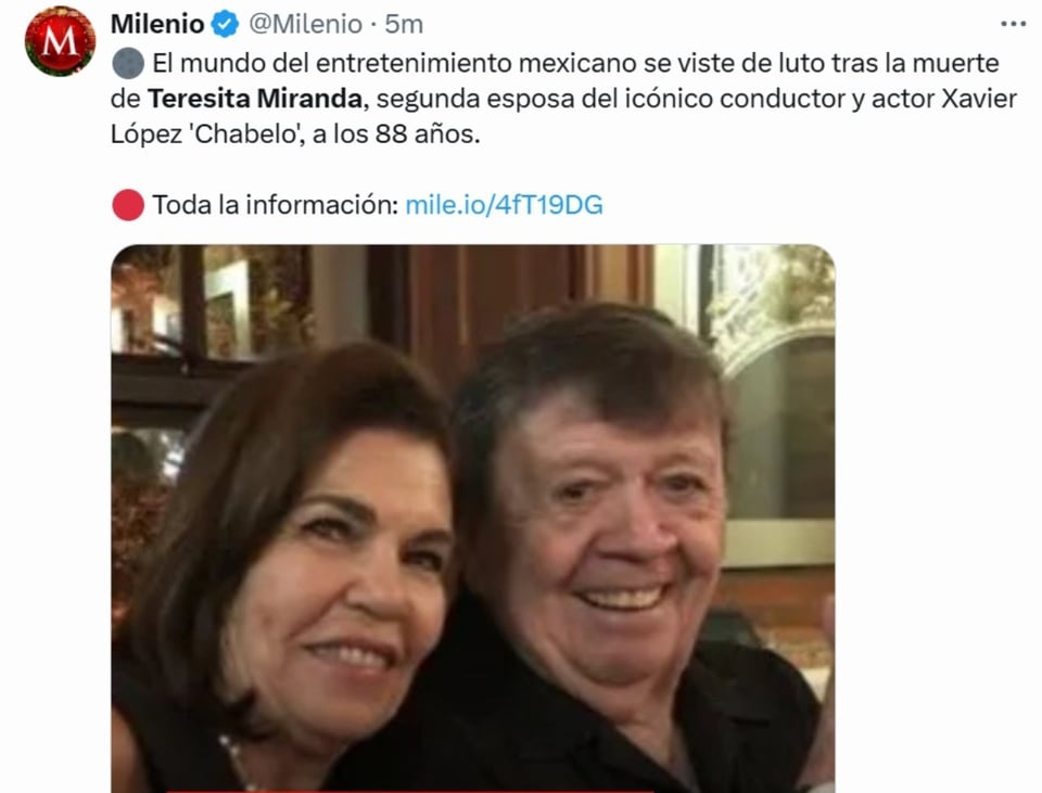 Esposa de Chabelo, Teresita Miranda, Coque Muñiz, redes sociales, MundoNOW