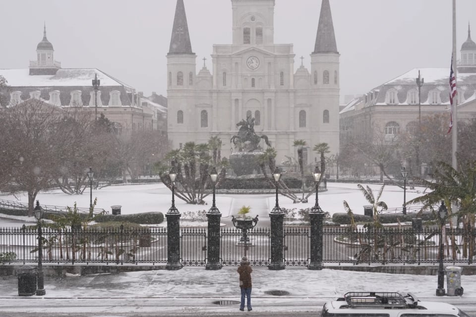 Una tormenta deja huella en Houston y Nueva Orleans