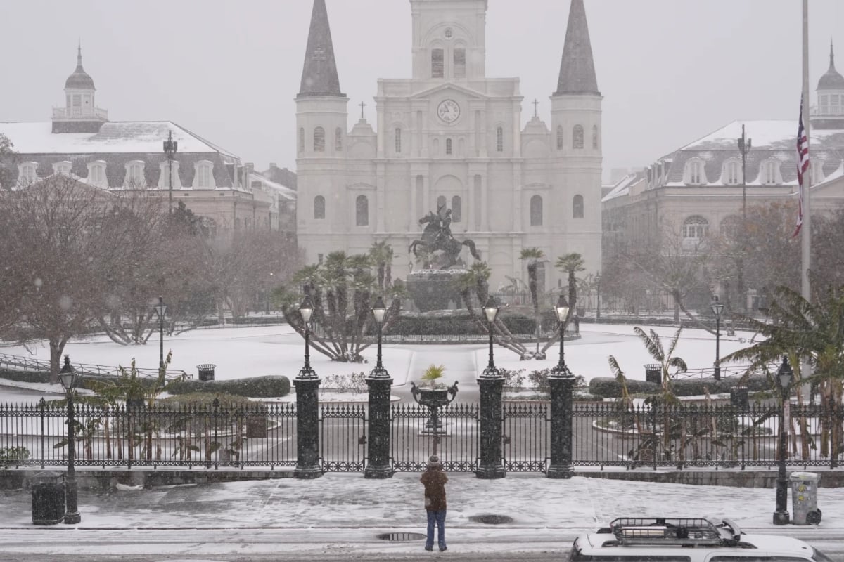 Una tormenta deja huella en Houston y Nueva Orleans