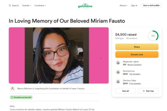 Piden ayuda para el funeral de Miriam Fausto