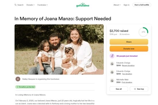 Joven madre hispana fallece en accidente automovilístico