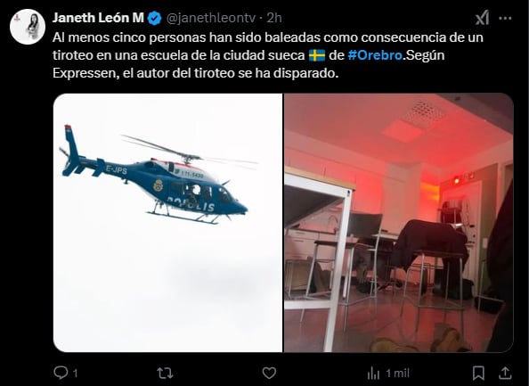 Tiroteo en escuela de Suecia,cinco heridos,MundoNow,escuela