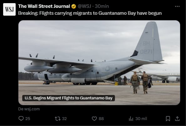 US Transfers Migrants to Guantánamo, first flight, deportations, Mundonow