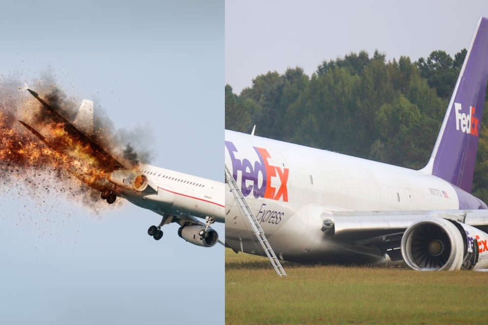 Avión de FedEx realiza aterrizaje de emergencia tras choque con ave e incendio de motor