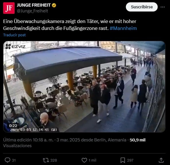 Auto embiste multitud en Alemania, un muerto,heridos, Alemania
