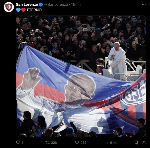 Papa Francisco muere,legado futbolero, an Lorenzo de Almagro,