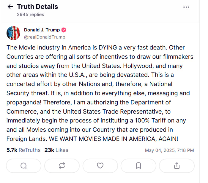 TRUMP, ARANCELES, CINE, AMERICANO, LUCHA
