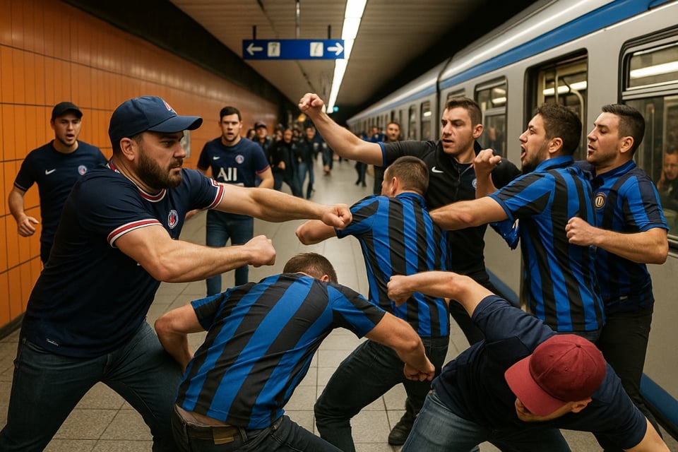 Violenta previa entre aficionados del PSG e Inter de Milán antes de la final de la Champions League