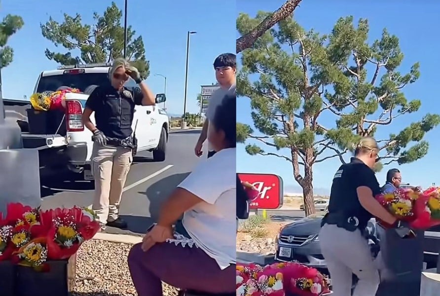 video, viral, flores, policia, california