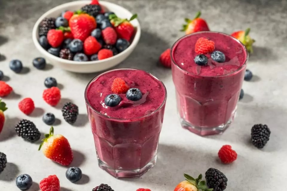 Batido natural de frutos rojos y colágeno: la receta perfecta para una piel radiante e hidratada