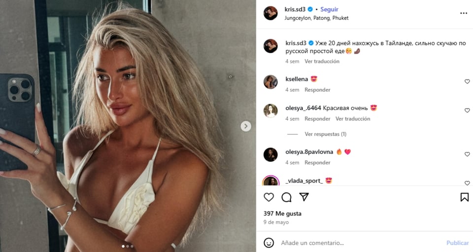 Muere influencer Kristina Belaya tras sufrir accidente en su casa