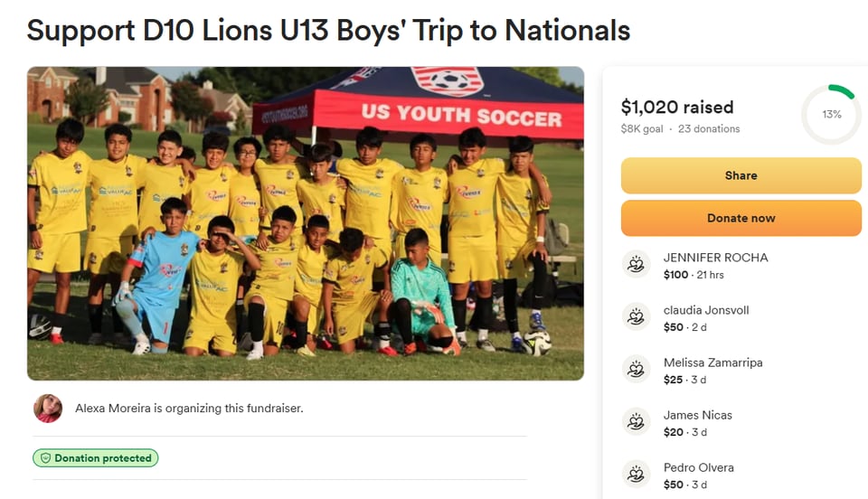 futbol, equipo, gofundme. familias, ice