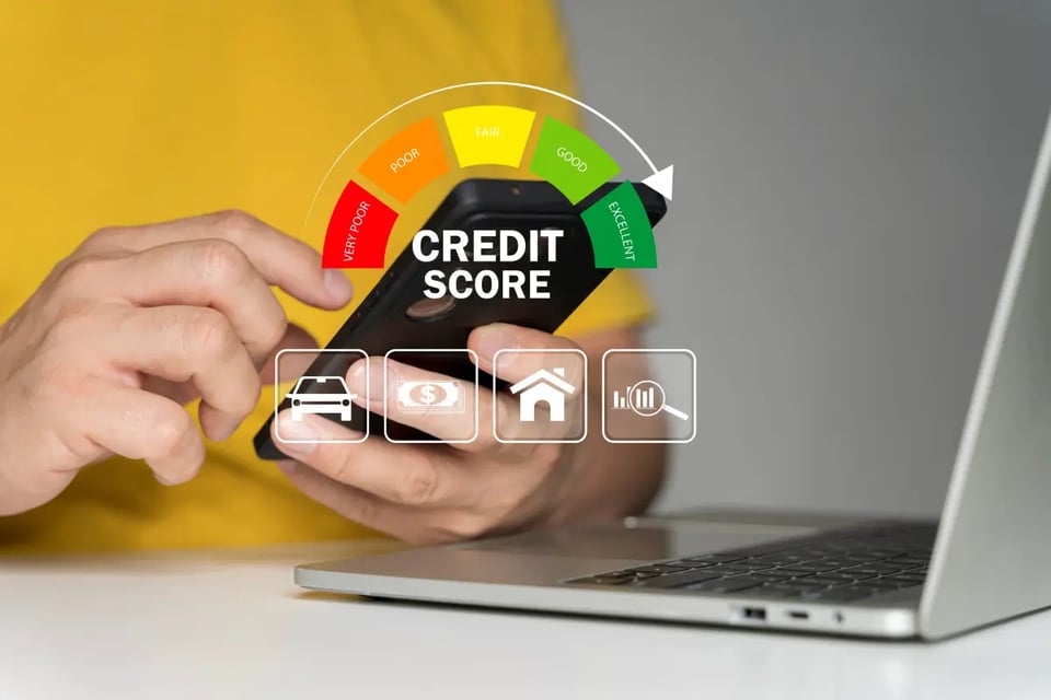 persona revisando su historial de credito en un teléfono