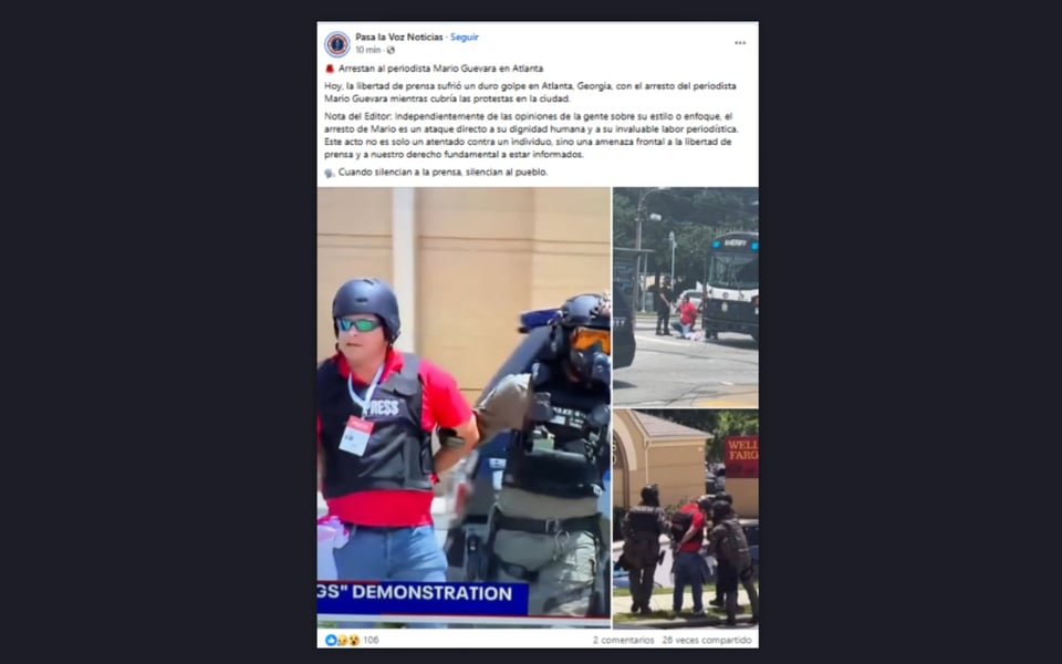 Arrestan al reportero hispano Mario Guevara