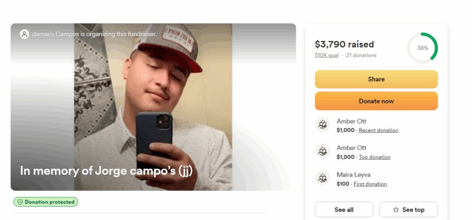 jj, apoyo, gofundme, accidente, ayuda