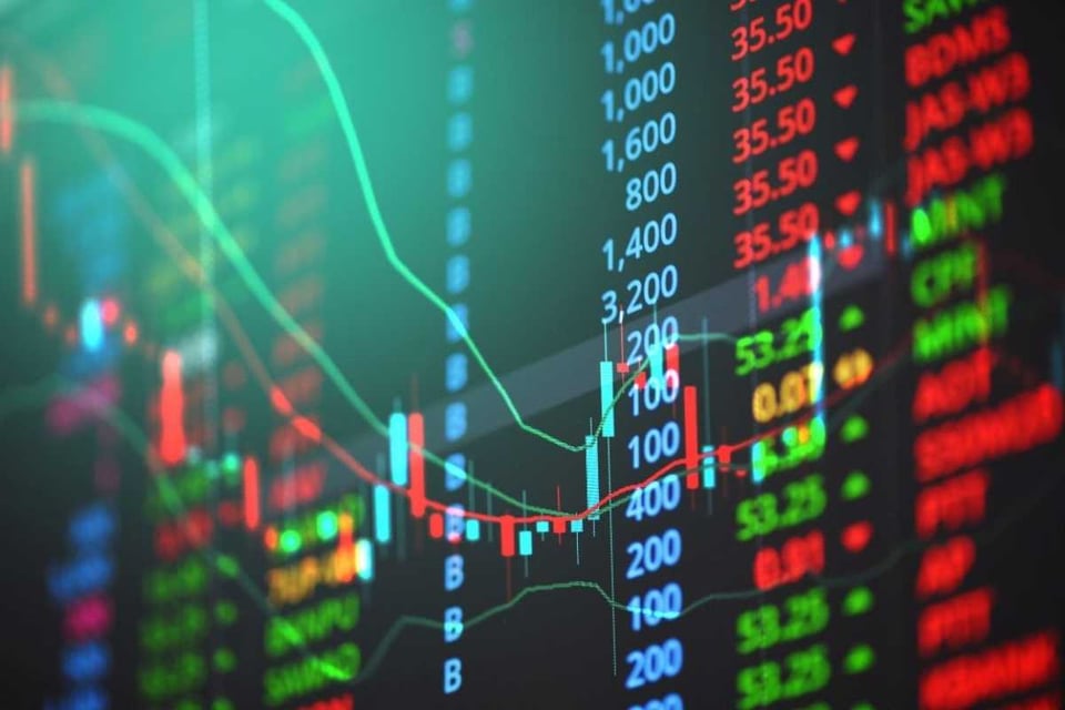 grafica de valores de acciones, mercado de valores