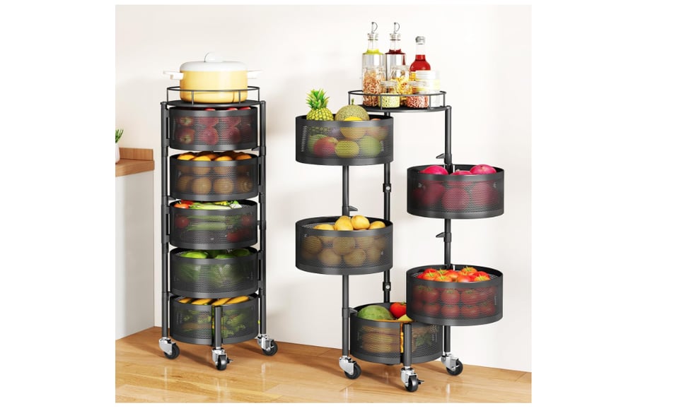 Cesta giratoria de 5 niveles para frutas