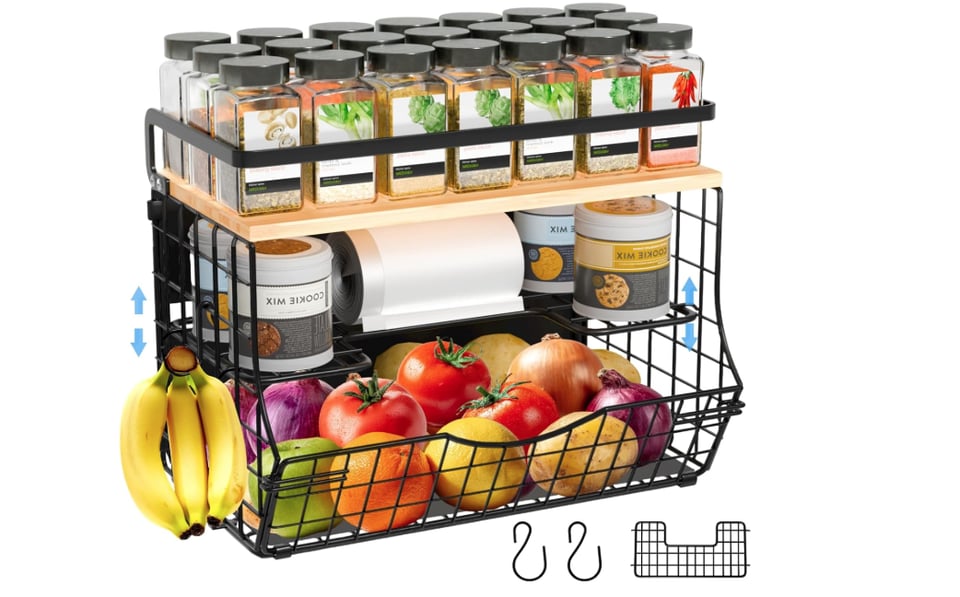 NRSVIAN Estante magnético para refrigerador con tapa de madera