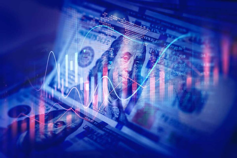 gráfico color azul y futuros del nasdaq 