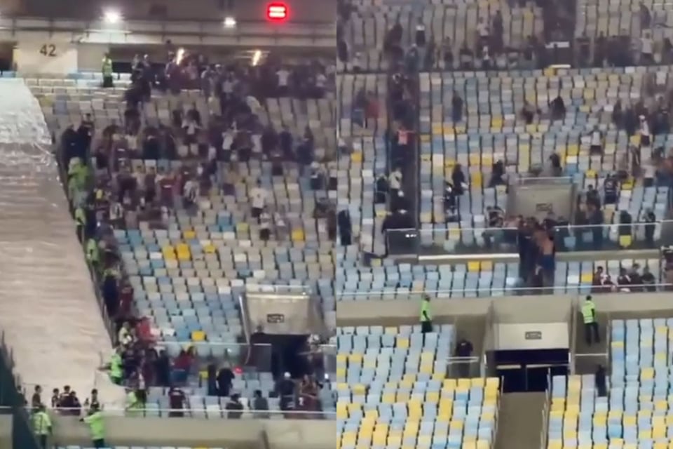 Hinchas se enfrentan con la policía en Copa Sudamericana