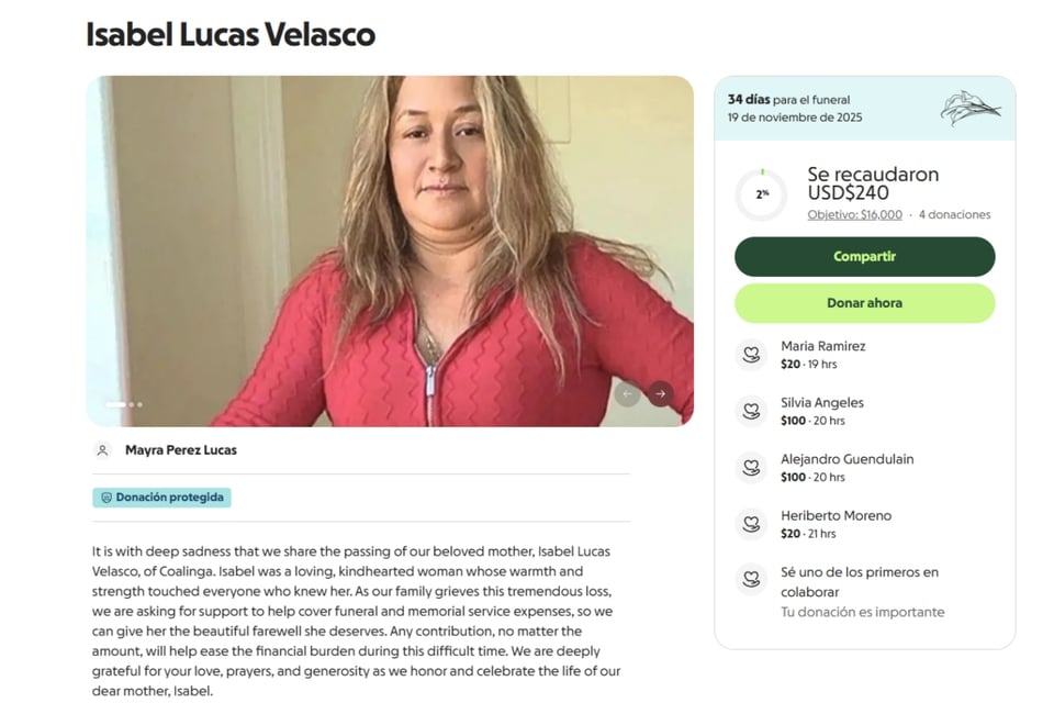 Isabel Lucas Velasco Coalinga, mujer hispana asesinada, California MundoNOW