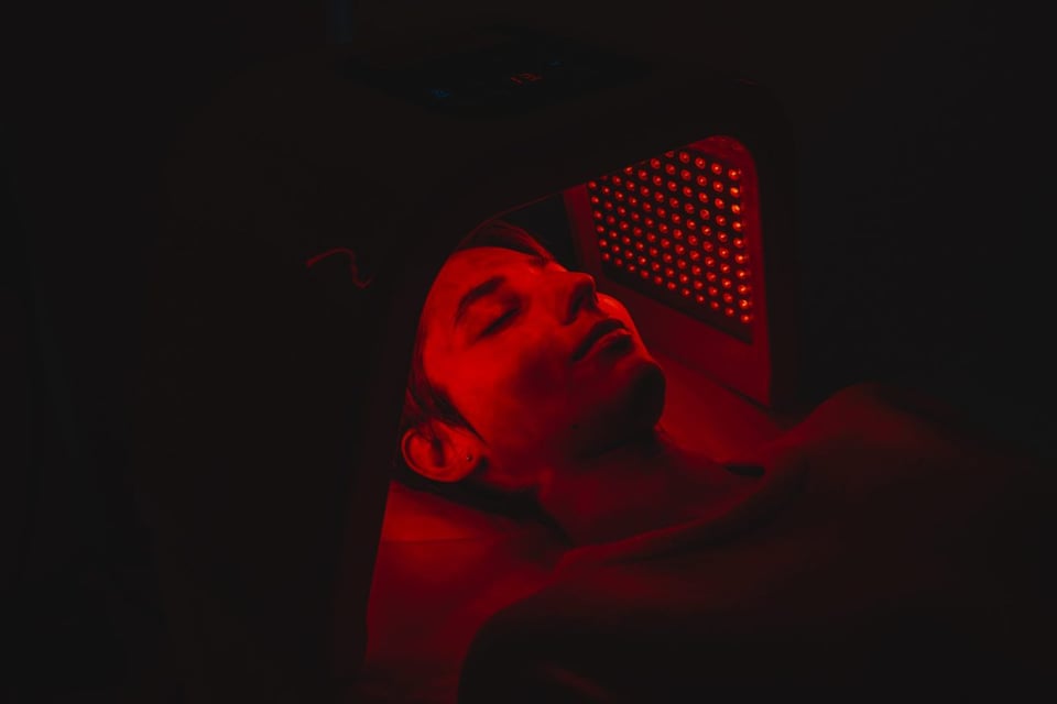 luz, roja, piel, rostro