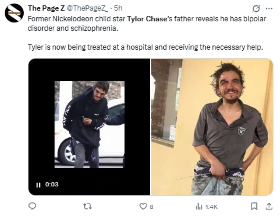 Tylor Chase exestrella de Nickelodeon