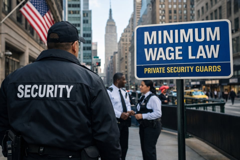 Ayuntamiento de Nueva York fija nuevo salario para seguridad privada, New York private security minimum wage law