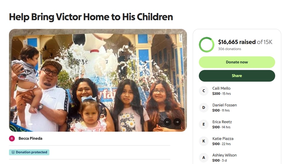 gofundme, familia, apoyo, recolecta, ninos , ice 