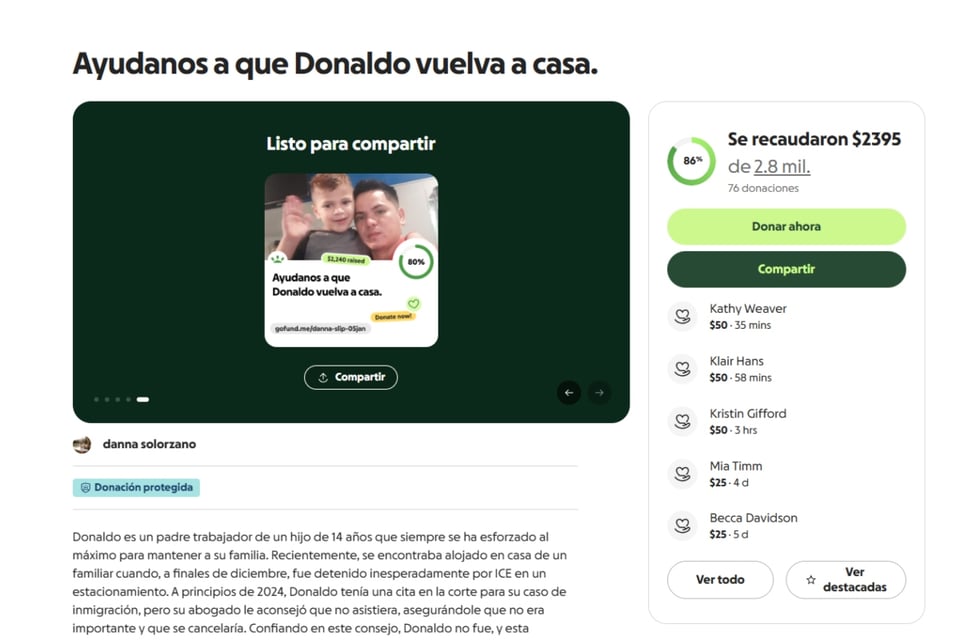 Padre detenido, ICE, gofundme MundoNOW, Father Separated From His Son After ICE Detention