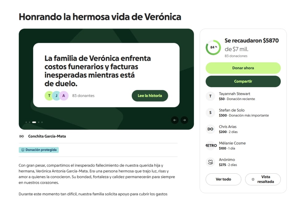 Accidente fatal, GoFundMe, tres vehículos MundoNOW
