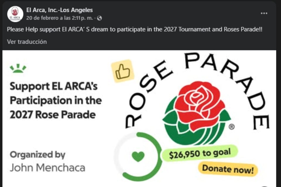 Fundada por padres hispanos, EL ARCA, Desfile del Torneo de las Rosas 2027 MundoNOW