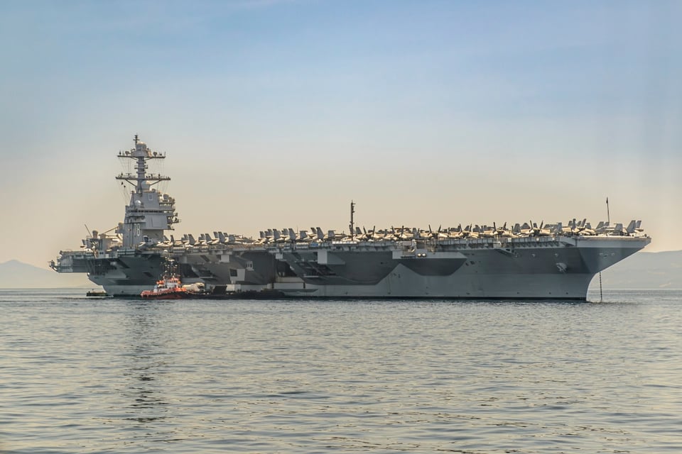 USS Gerald R. Ford entra en el tablero de presión