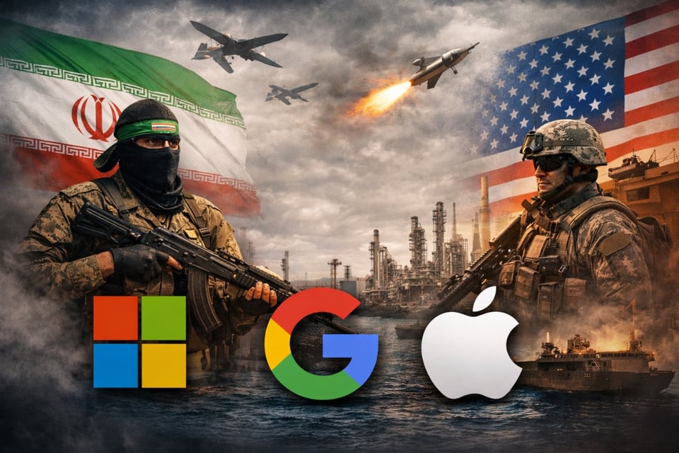 EE.UU. bajo presión: Irán amenaza atacar Microsoft, Google y Apple en represalia