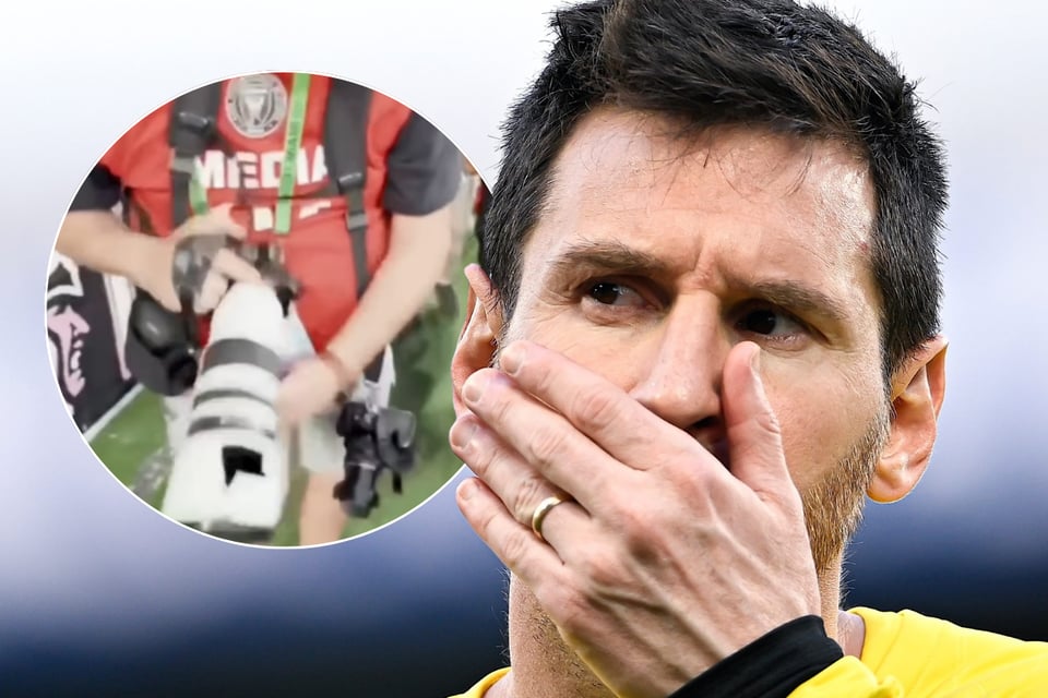Lionel Messi rompe lente de fotógrafo de un pelotazo