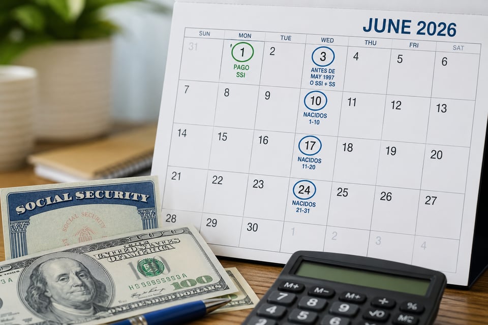 Calendario de pagos SSA y SSI junio 2026