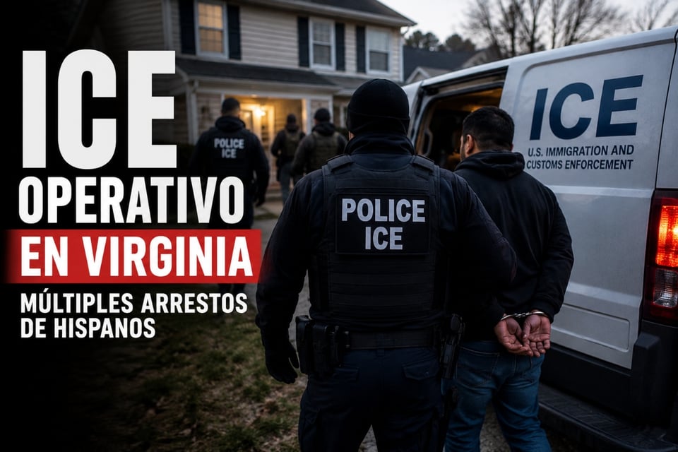 ICE intensifica arrestos de migrantes tras operativo en Virginia, Virginia ICE raid