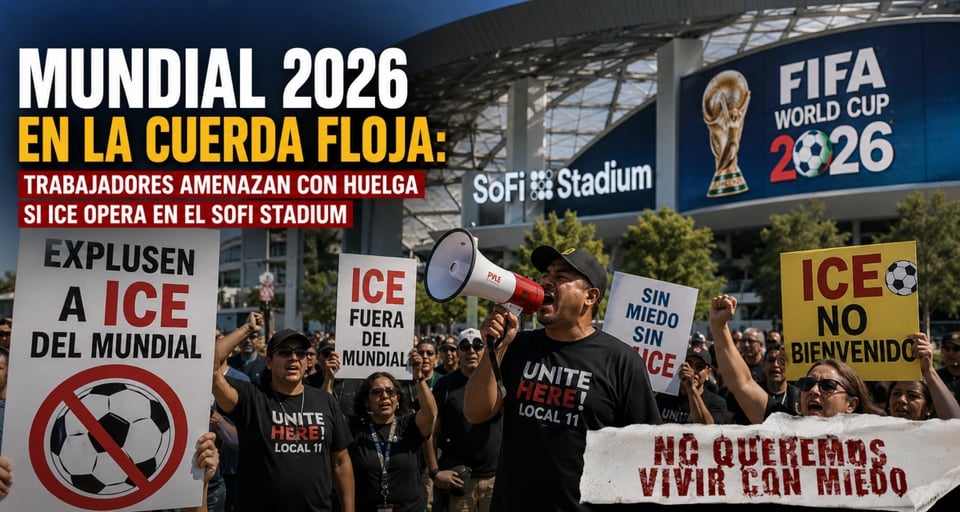 Mundial 2026 enfrenta amenaza de huelga, World Cup 2026 labor Strike Over Immigration Raids