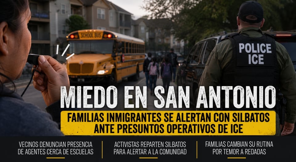 ICE en San Antonio genera miedo vecinal y usan silbatos para alertarse