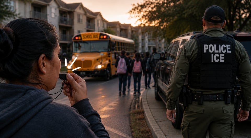 Familias usan silbatos para alertar redadas de ICE cerca de escuelas en Texas